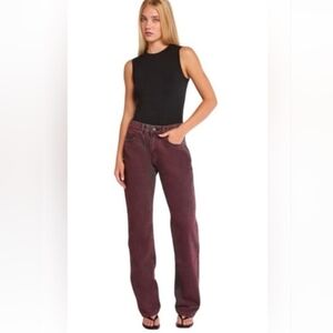 NWT Anthropology PTCL Burgundy Straight Leg Jeans for Women